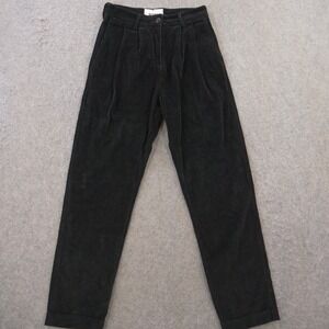 Deus ex Machina Pants Womens 10 Black Corduroy High Rise Relaxed Leg Retro 90s